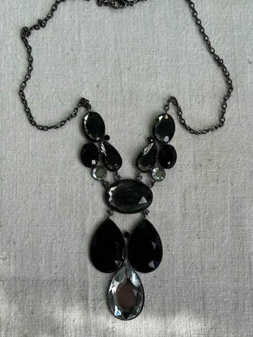 Fun black and clear costume necklace
